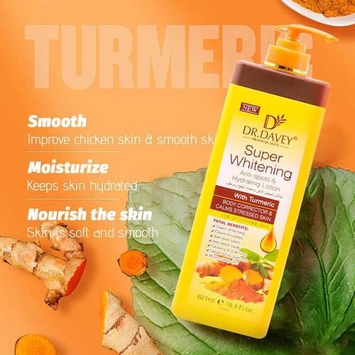 003 Dr. Davey Turmeric Super Whitening Body Lotion with Vitamin C – Skin Brightening, Anti-Aging, Even Skin Tone, Moisturizing Body Cream for Glowing Skin – 300ml (2)