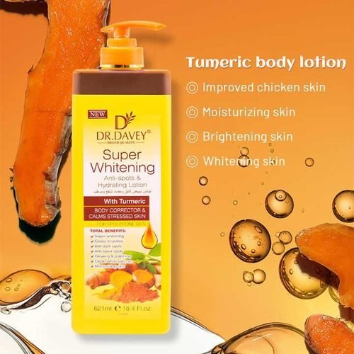 003 Dr. Davey Turmeric Super Whitening Body Lotion with Vitamin C – Skin Brightening, Anti-Aging, Even Skin Tone, Moisturizing Body Cream for Glowing Skin – 300ml (6)