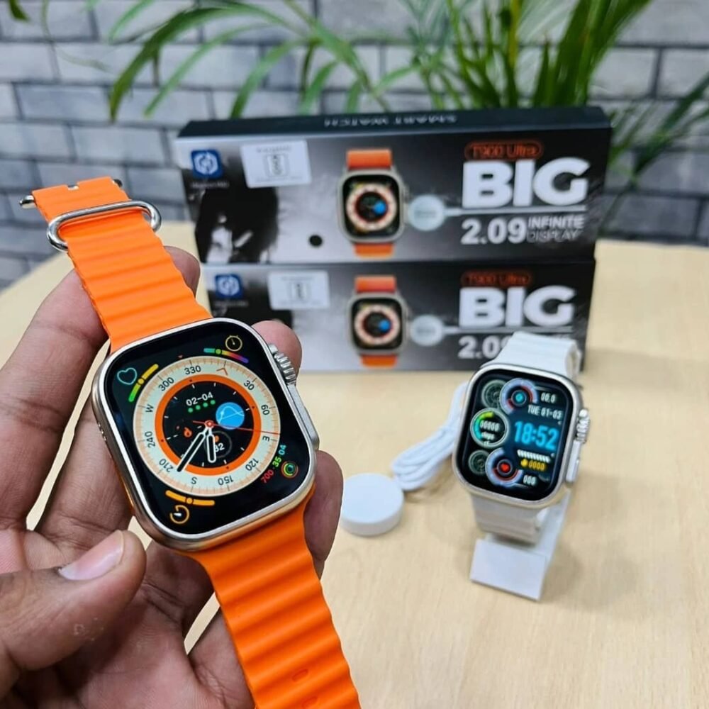 004 T800 Ultra Smart Watch (Orange) – 1.99 Touch Display, Bluetooth Calling, Fitness & Health Tracker, 8 UI Modes, Unisex Digital Smartwatch with Rubber Strap (2)