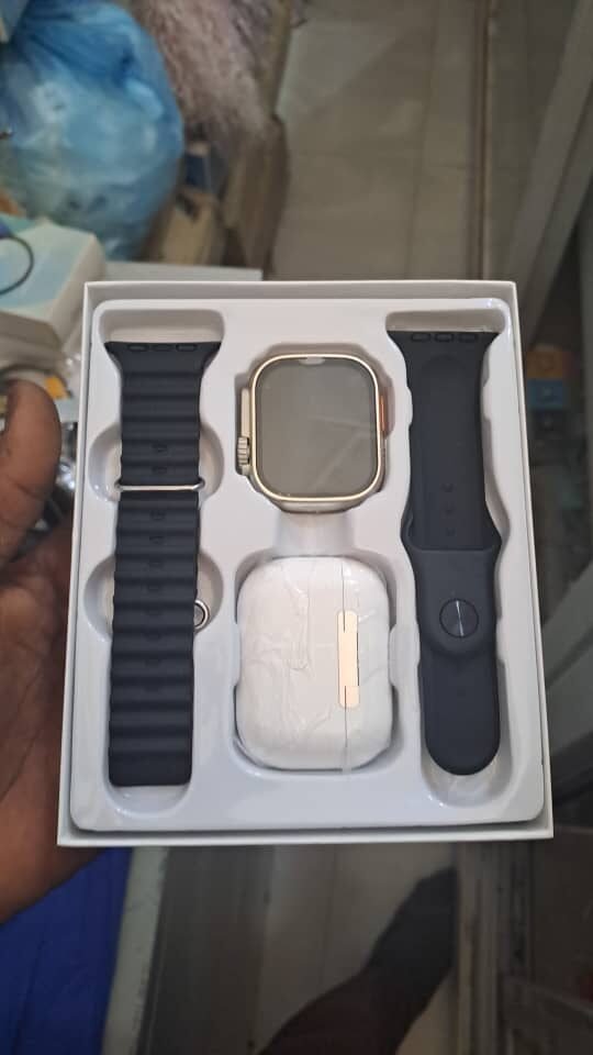 005 Series 8 Ultra Smart Watch with Bluetooth Calling + Wireless Bluetooth Earphone Combo – 1.99 Touch Display, Fitness & Health Tracker, Stylish Unisex Smartwatch with High-Quality Earbuds