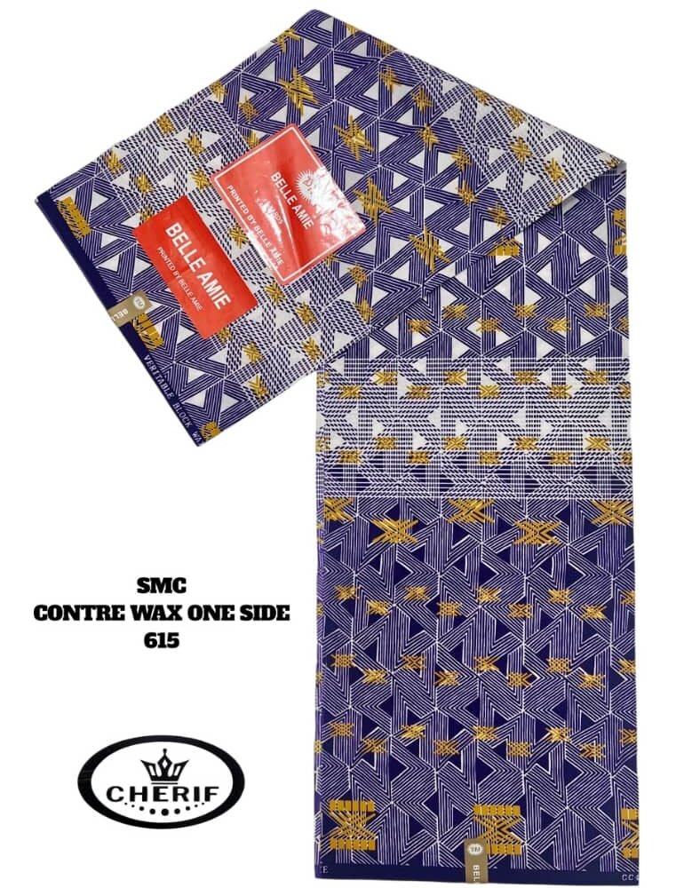 Ankara Kente Wax Fabric – 6 Yards (Gold Pattern)