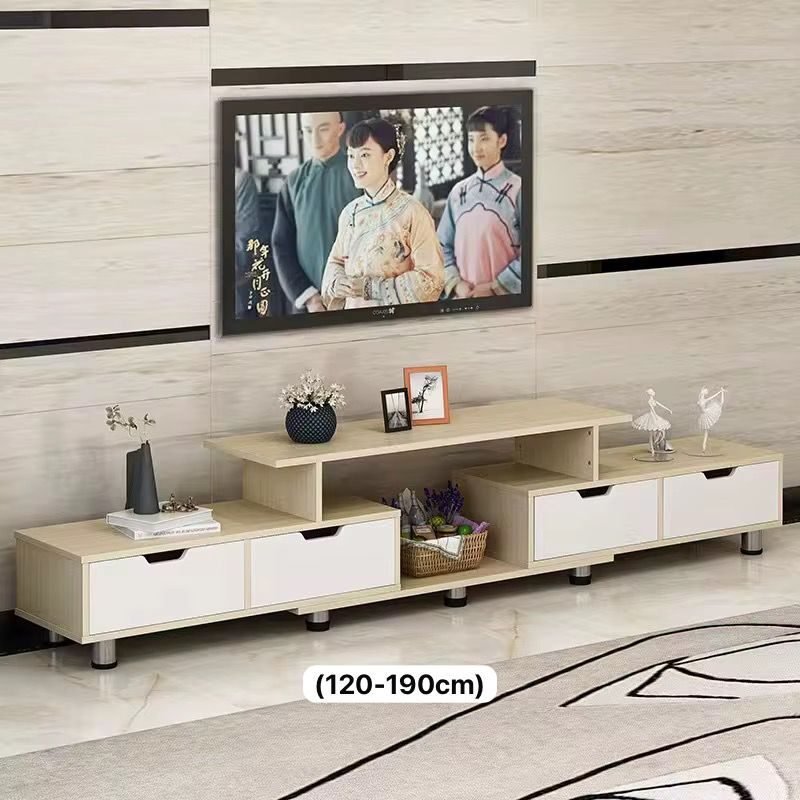 Modern TV Stand with Media Shelf & Drawer Storage – Lowboard Entertainment Unit for Living Room TV Console Table (2)