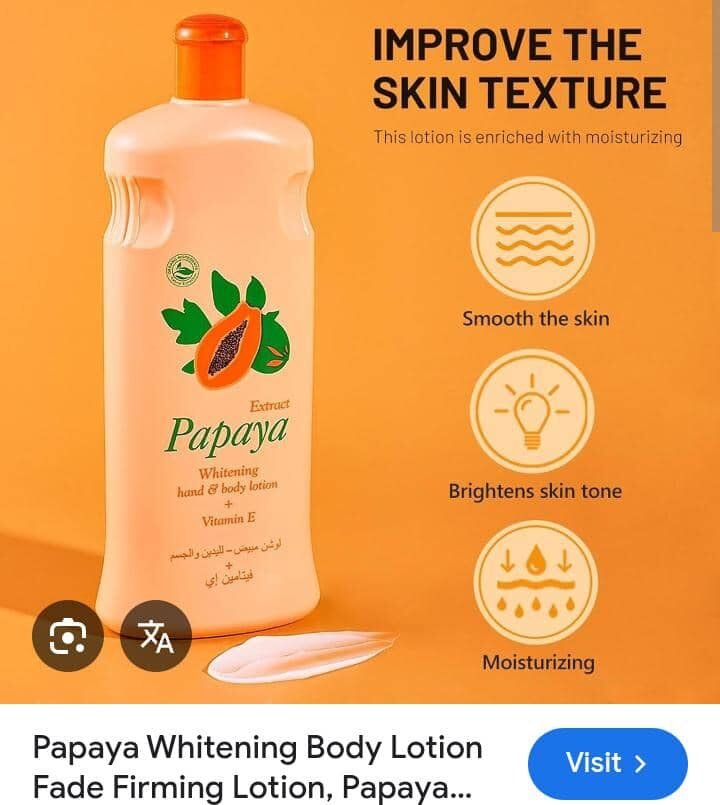 Papaya Milk Body Lotion – Nourishing & Hydrating Moisturizer (21oz, Yellow)
