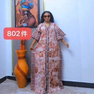 Mchina Vitenge Batik Long Dress – Kariakoo Style African Print Gauni (2)