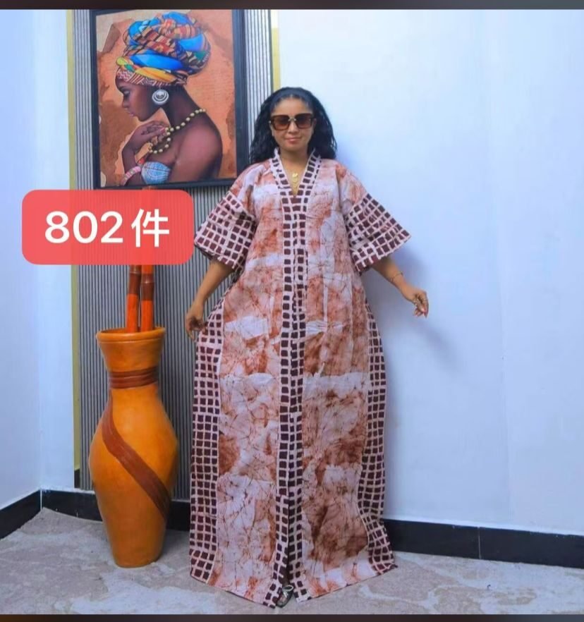 Mchina Vitenge Batik Long Dress – Kariakoo Style African Print Gauni (2)