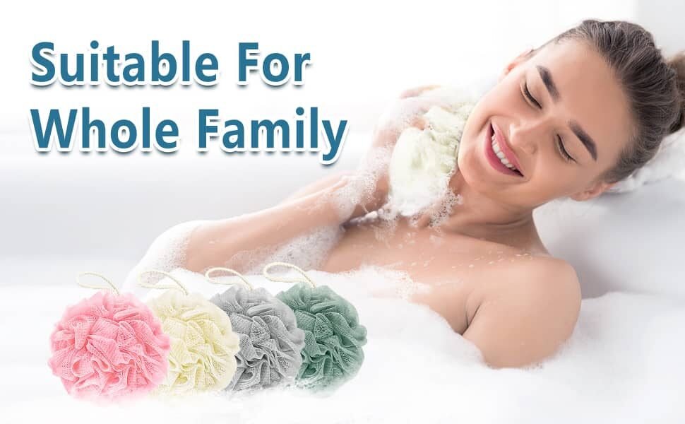 Plush Soft Mesh Bath Sponge (4-Pack) (2)