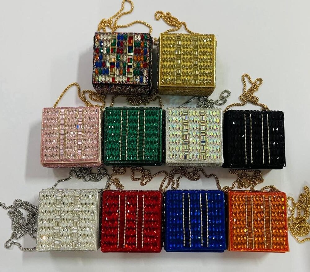 Gemstone Crystal Evening Clutch Purse for Women