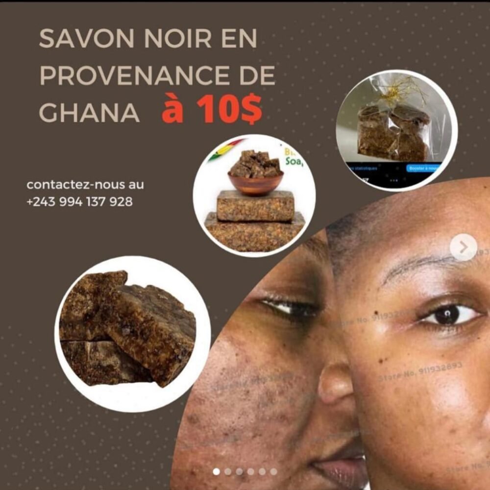 African Raw Black Soap, pure Natural Skincare