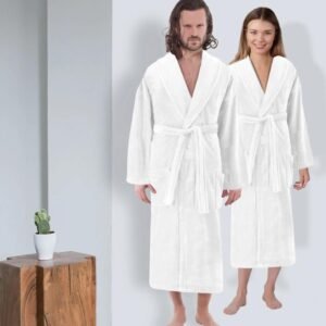 Classic Bathrobe Towel ,Soft Absorbent Cotton Bathrobe for Men & Women